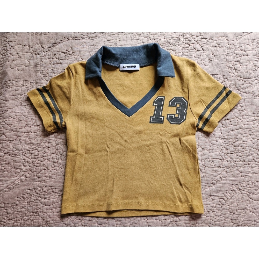 Daydreamer Mustard and Gray Crop Top
